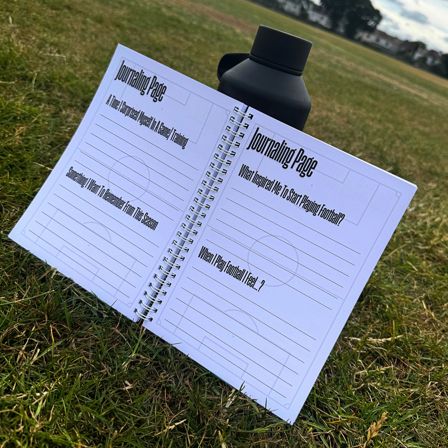 Journaling pages to write about football experiences and feelings