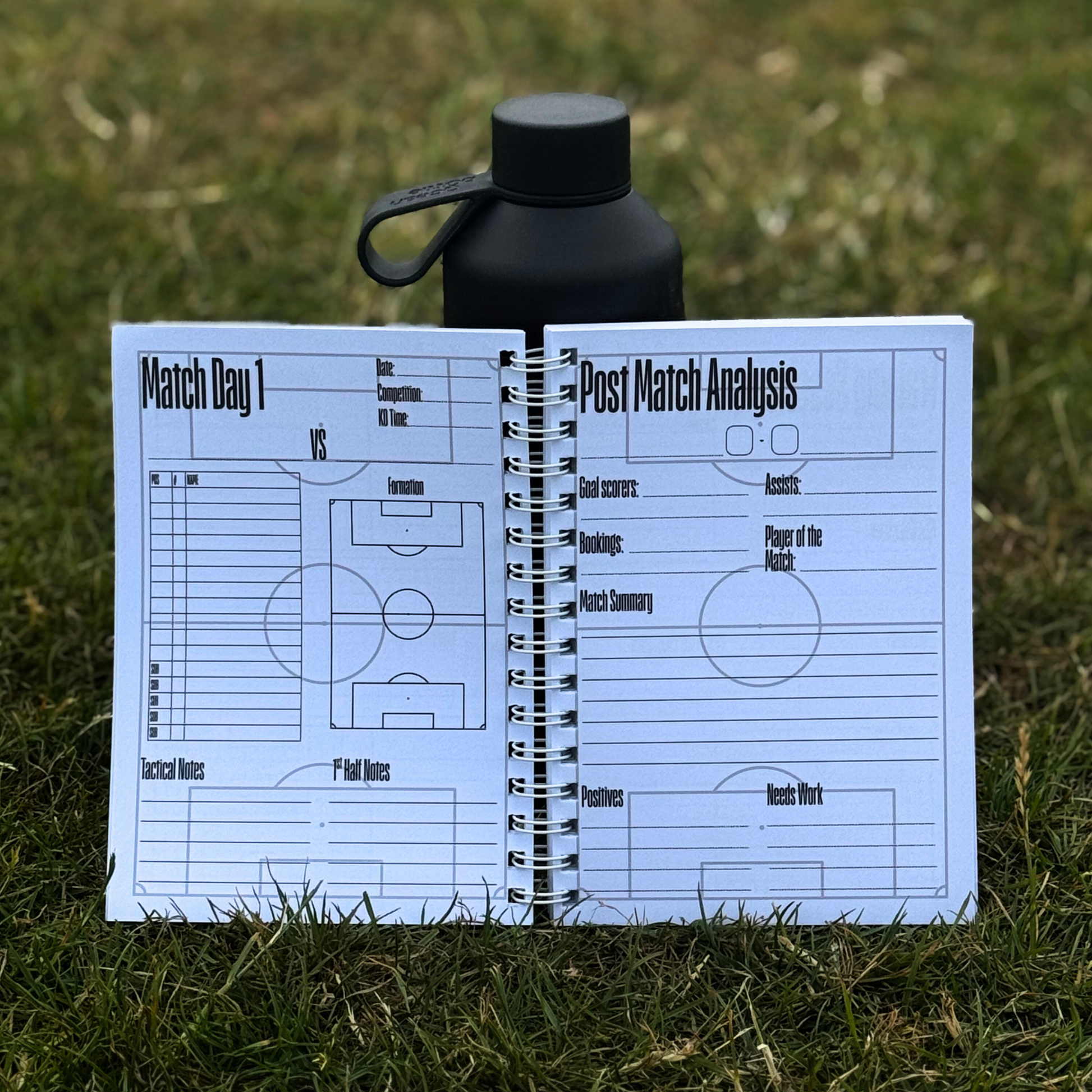 Matchday planning and analysis pages in the managers handbook