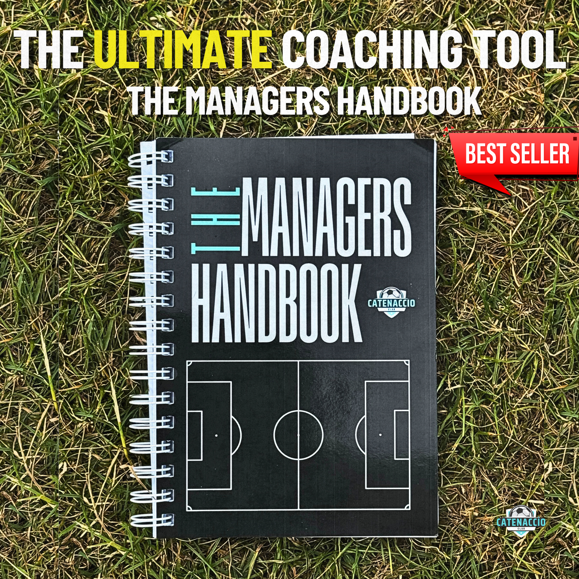 Notebook titled 'The Managers Handbook' the ultimate too for coaches